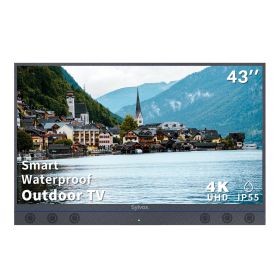 SYLVOX 43inch Outdoor TV, All-in-one Android Smart TV With Audio System, 4K UHD1000 Nits Partial Sun Outdoor Television, IP55Waterproof (Garden Series