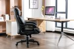 Leather office Chair ; PU faux leather;  till function 90-110 degree; black color max uploaded 400LBS