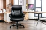 Leather office Chair ; PU faux leather;  till function 90-110 degree; black color max uploaded 400LBS